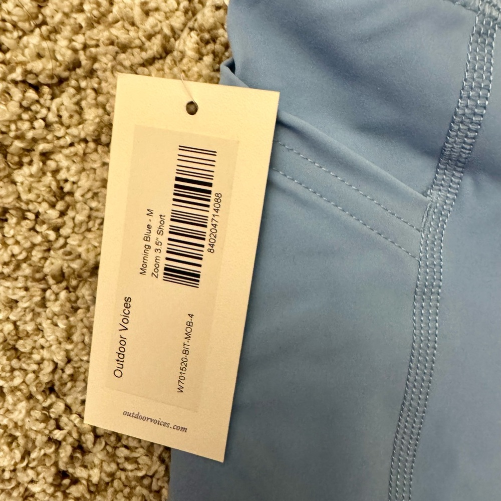 Outdoor Voices Women’s Dusty Blue Bike Shorts - Picture 2 of 3